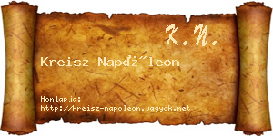 Kreisz Napóleon névjegykártya